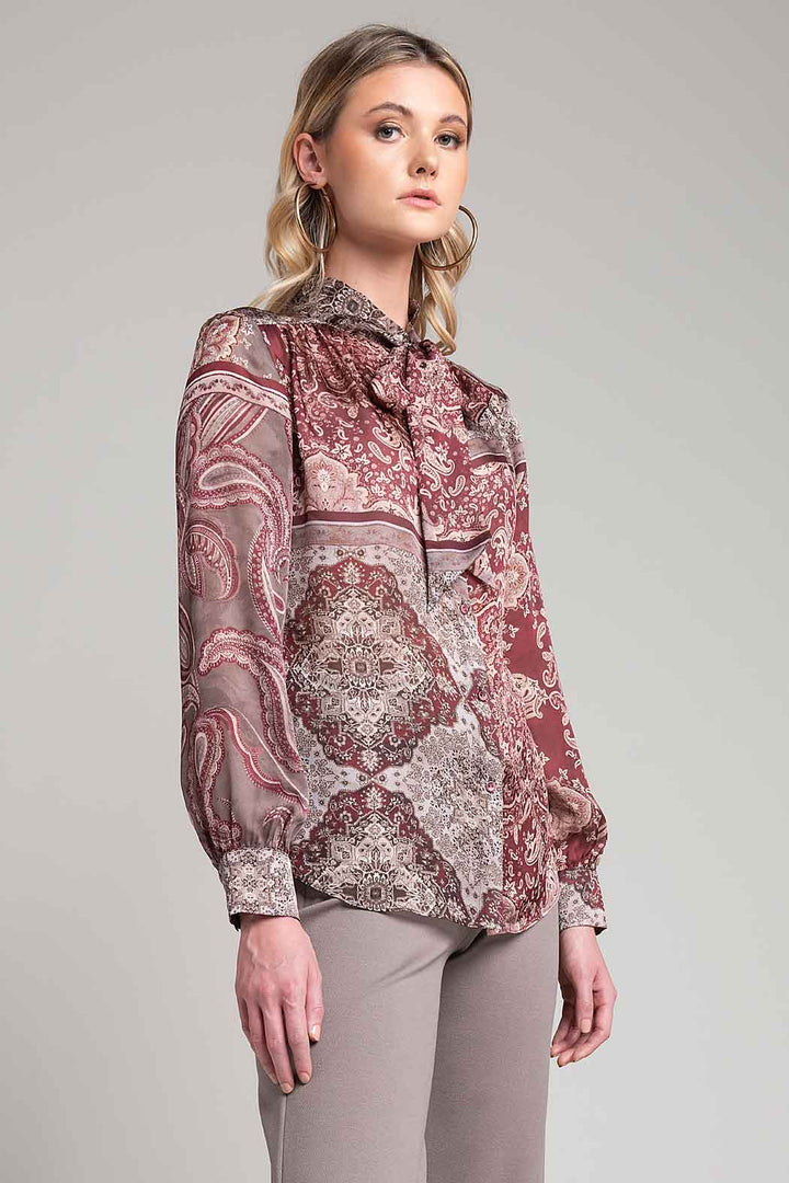 Blusa Estampada Con Manga Larga