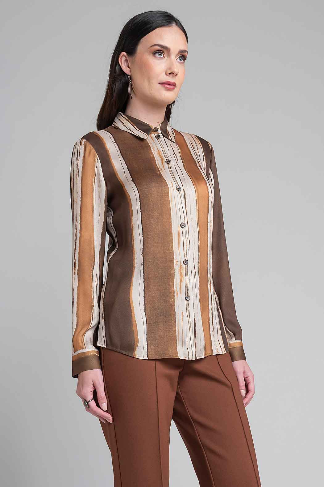 Blusa Camisera Con Estampada