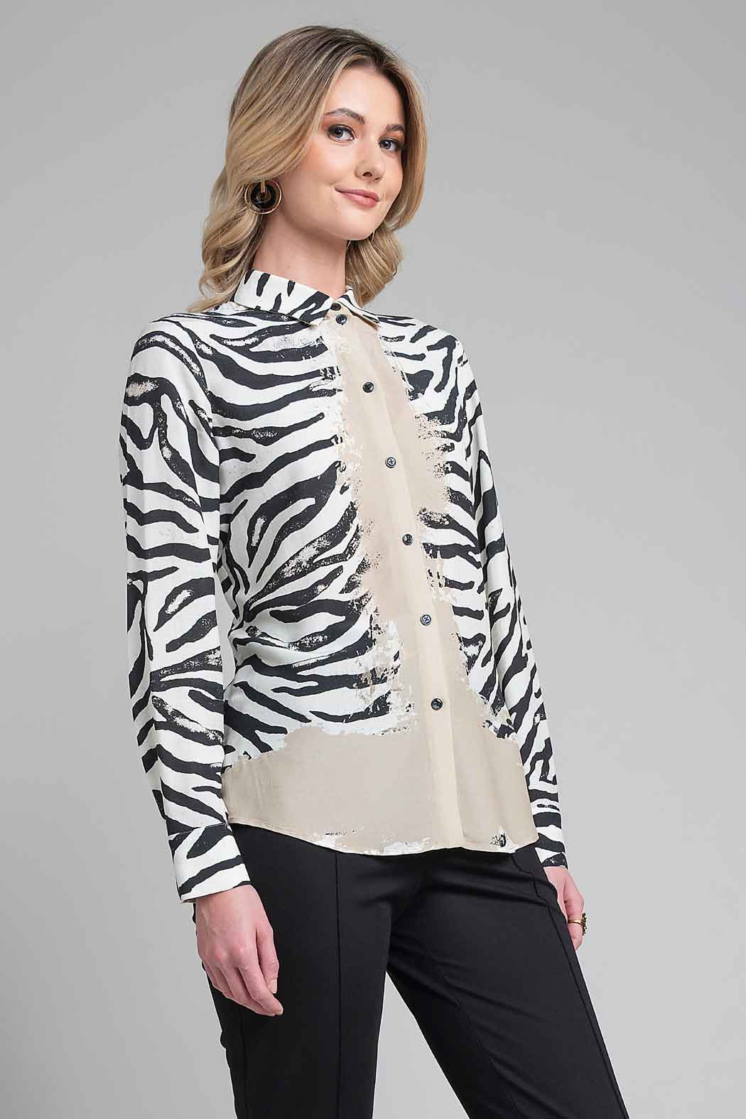 Blusa Con Estampado De Cebra
