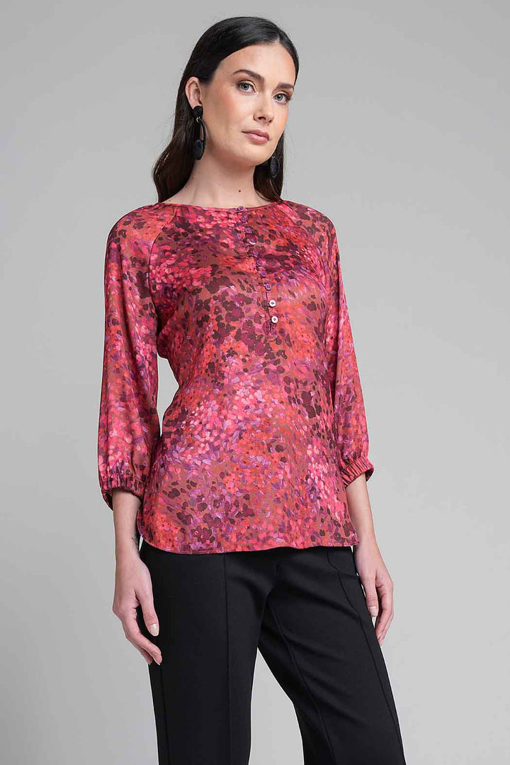 Blusa Estampada Con Manga 3/4