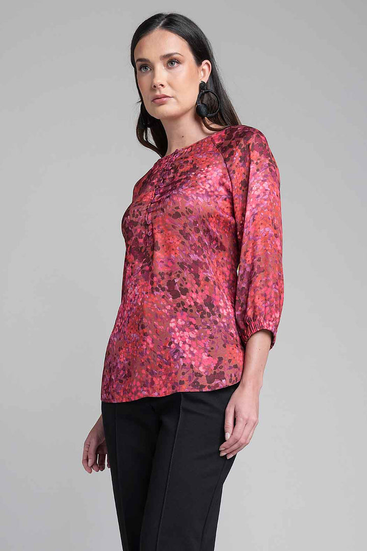 Blusa Estampada Con Manga 3/4