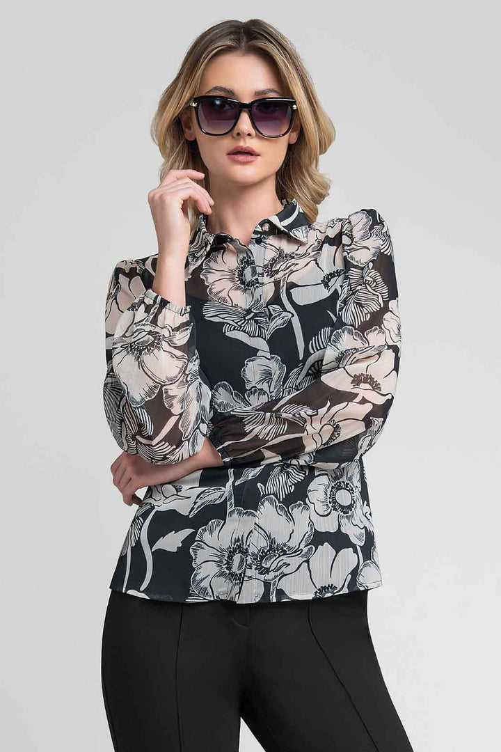 Blusa Con Manga Larga Estampado Floral