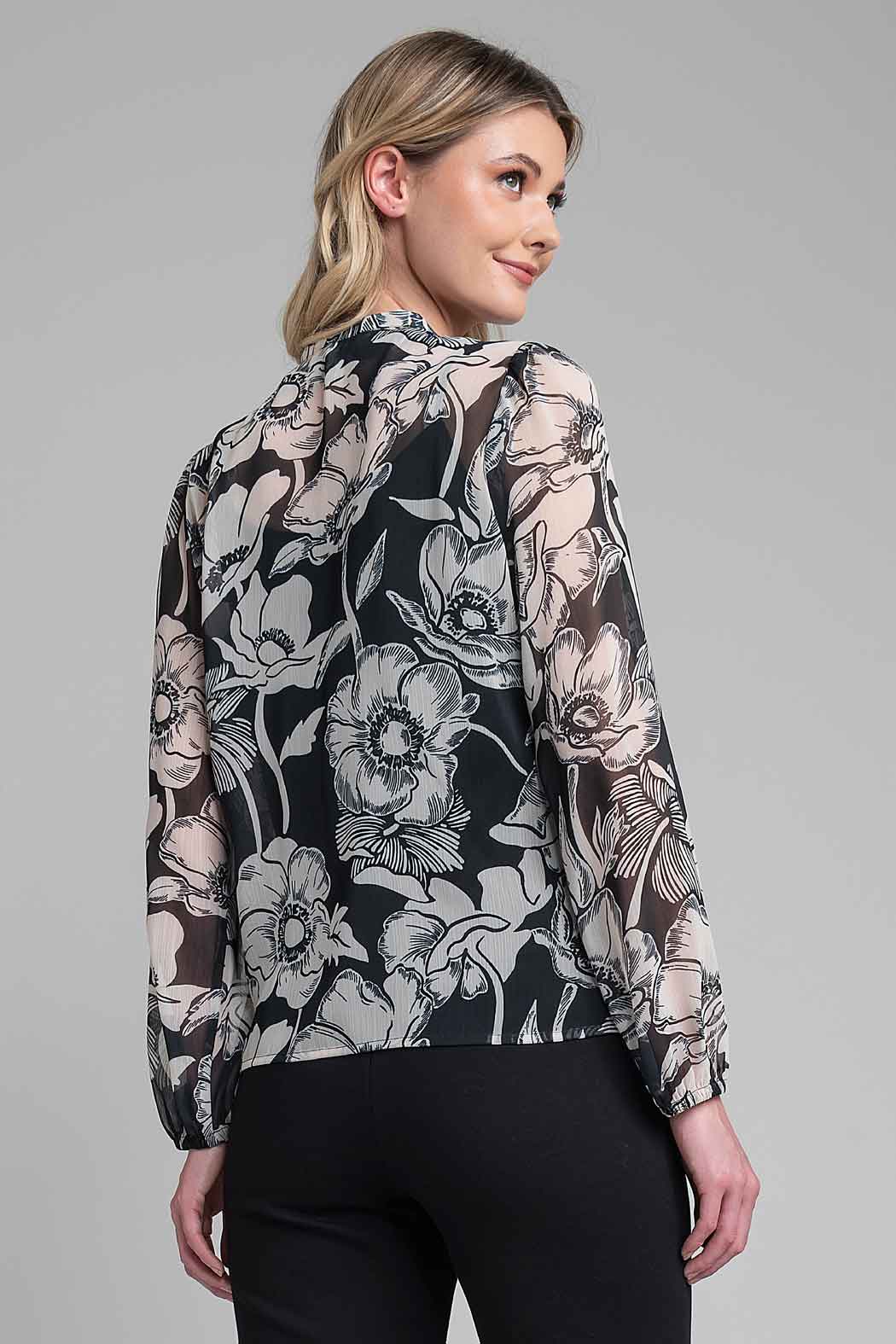 Blusa Con Manga Larga Estampado Floral