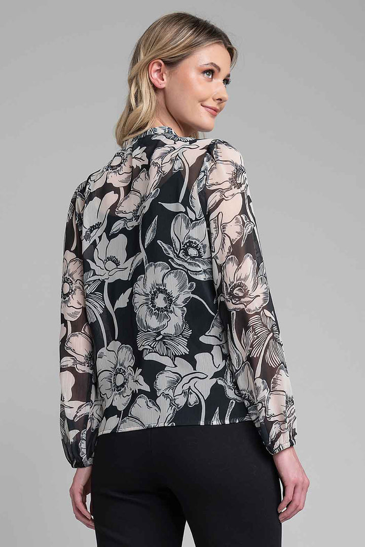 Blusa Con Manga Larga Estampado Floral