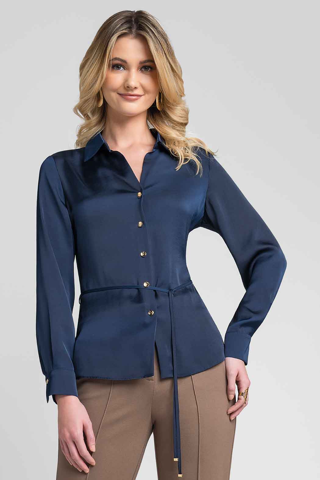 Blusa Lisa De Manga Larga