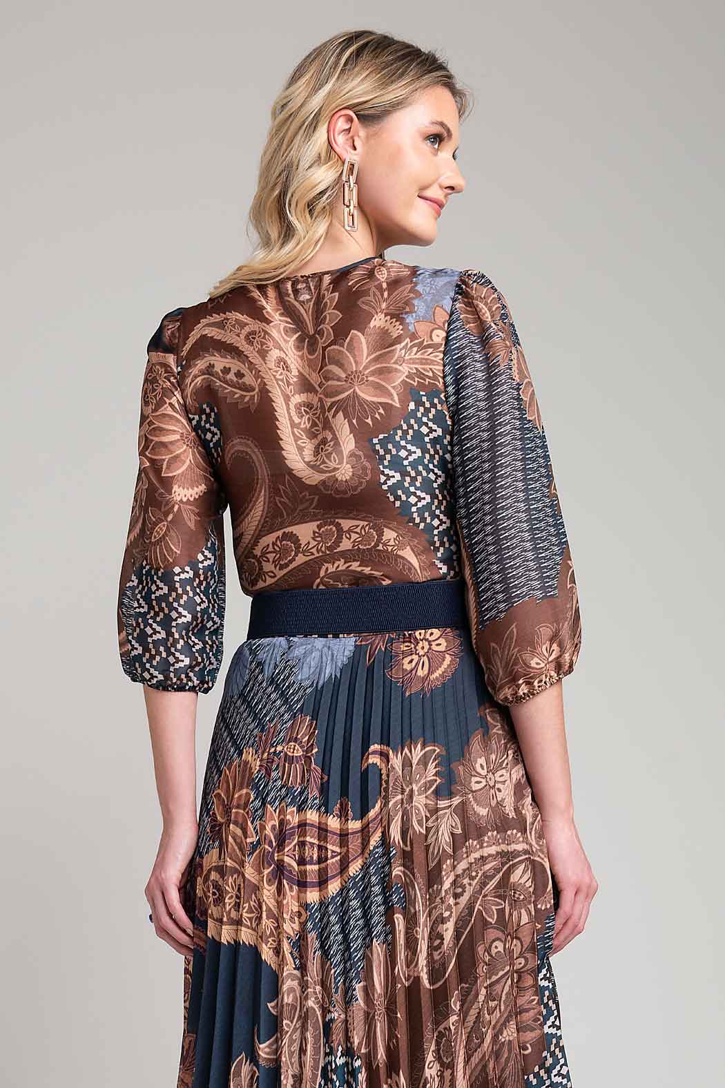 Blusa Estampada Con Manga 3/4