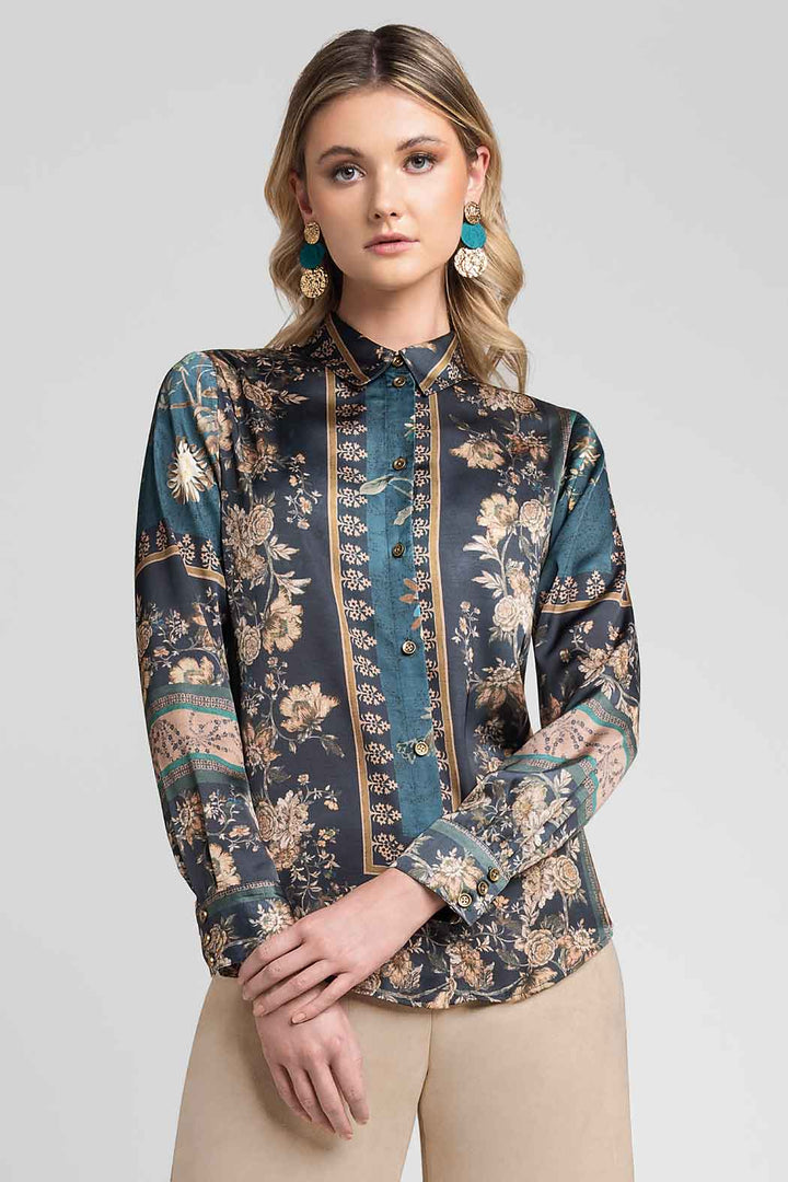 Blusa Camisera Con Estampado