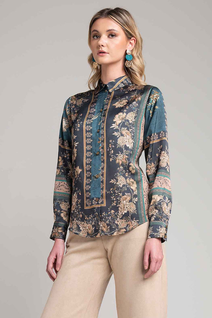 Blusa Camisera Con Estampado