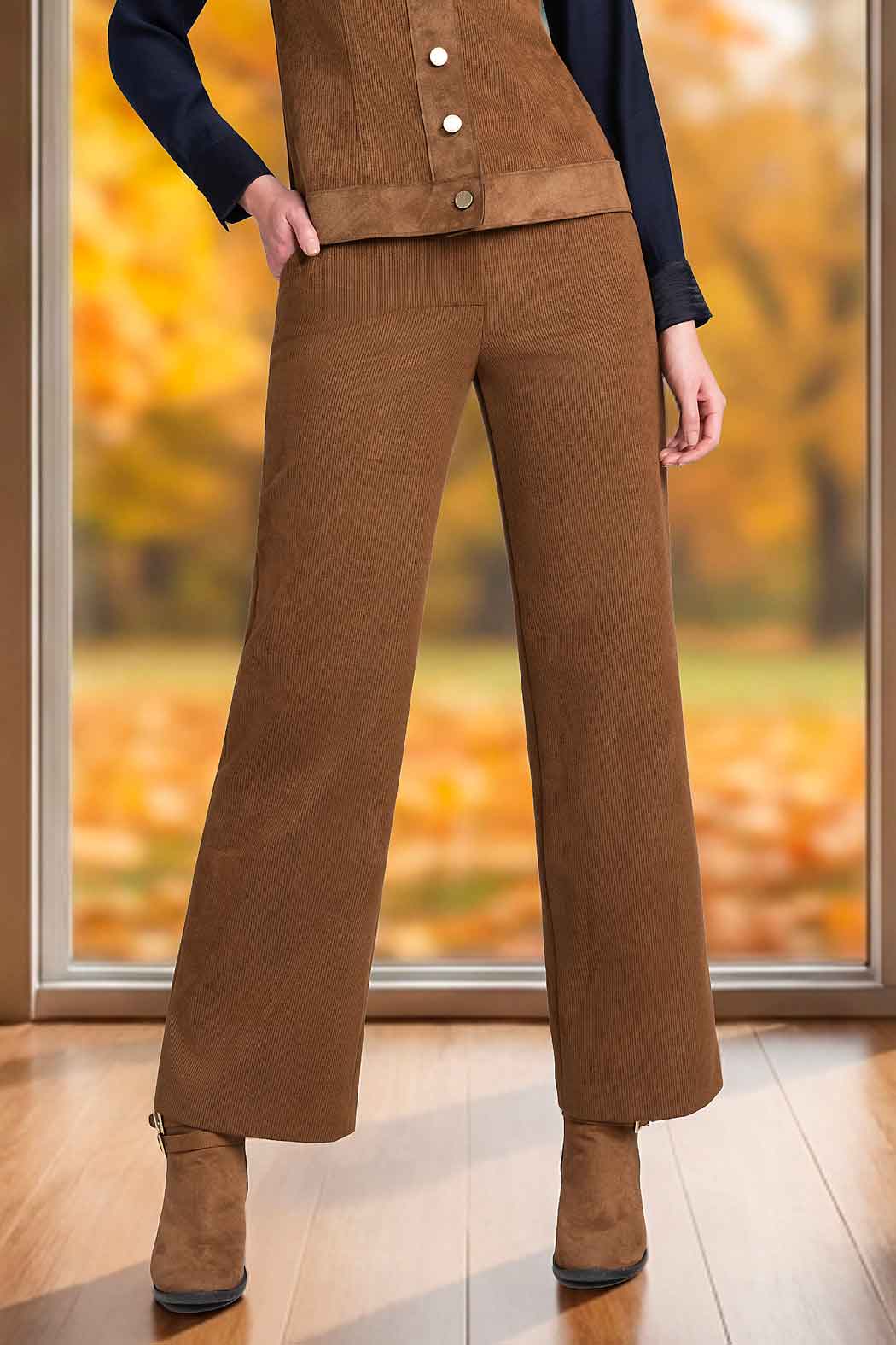 Pantalon De Gamusa Corte Recto