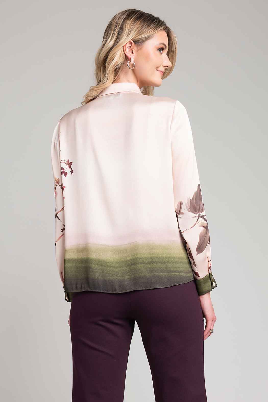 Blusa Camisera Con Estampado Floral