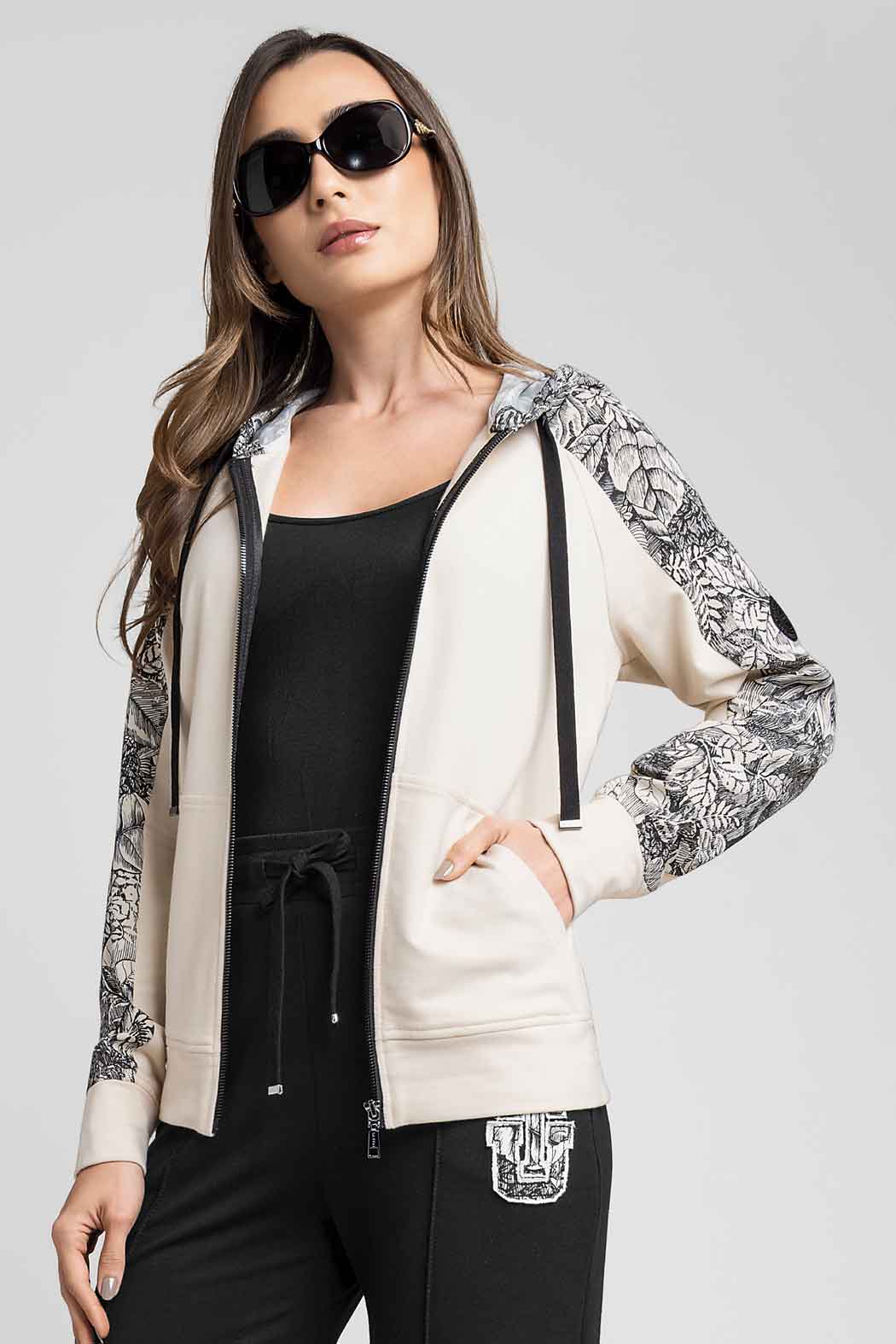 Sudadera Con Estampado En Mangas
