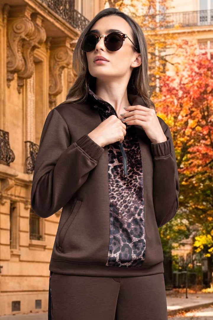 Sudadera Con Estampado Animal Print Al Frente