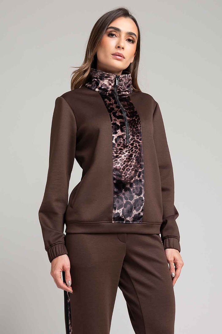 Sudadera Con Estampado Animal Print Al Frente