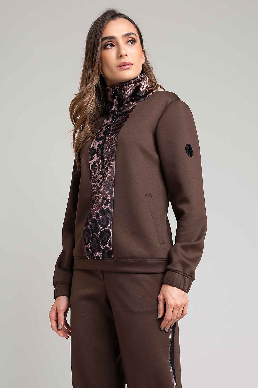 Sudadera Con Estampado Animal Print Al Frente