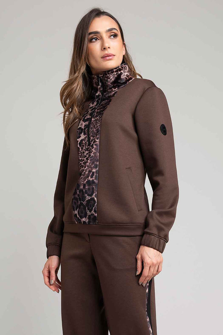 Sudadera Con Estampado Animal Print Al Frente