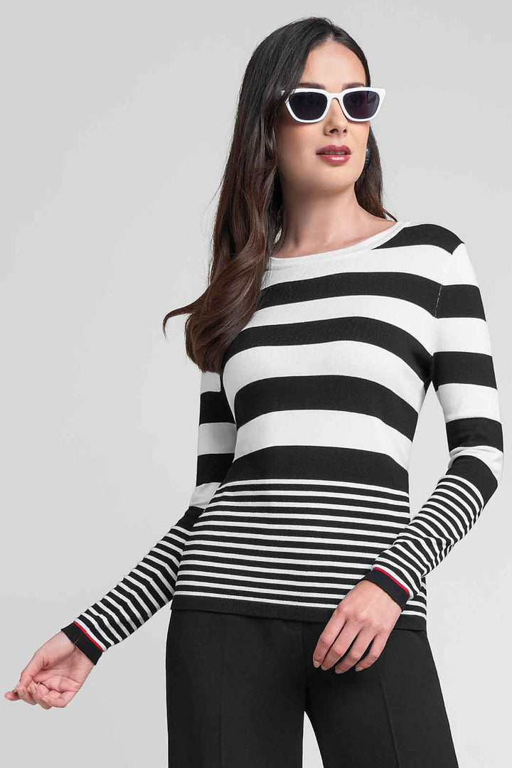 Sueter Con Estampado De Franjas