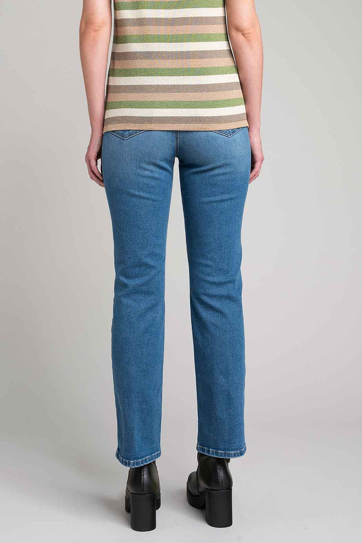 Jeans Deslavado Corte Recto