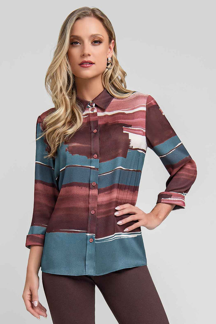 Blusa Estampada Con Manga Larga