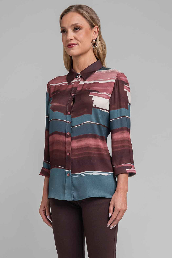 Blusa Estampada Con Manga Larga
