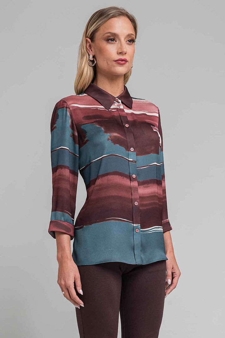 Blusa Estampada Con Manga Larga