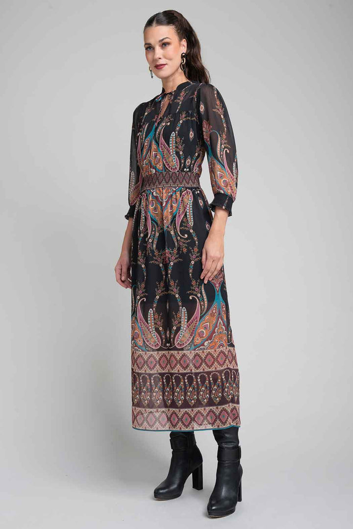 Vestido Bohemio Con Manga Larga