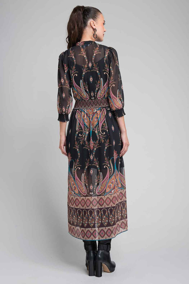 Vestido Bohemio Con Manga Larga