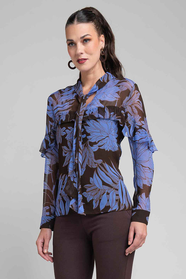 Blusa Estampada Con Manga Larga