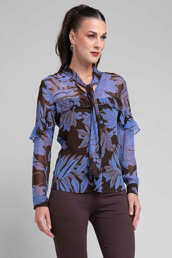 Blusa Estampada Con Manga Larga
