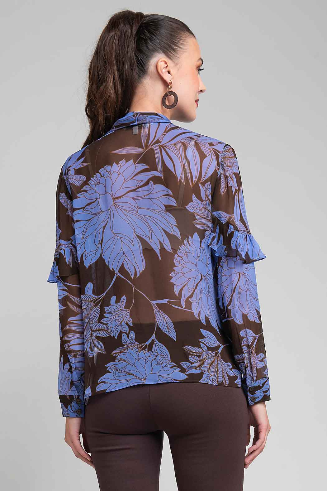 Blusa Estampada Con Manga Larga