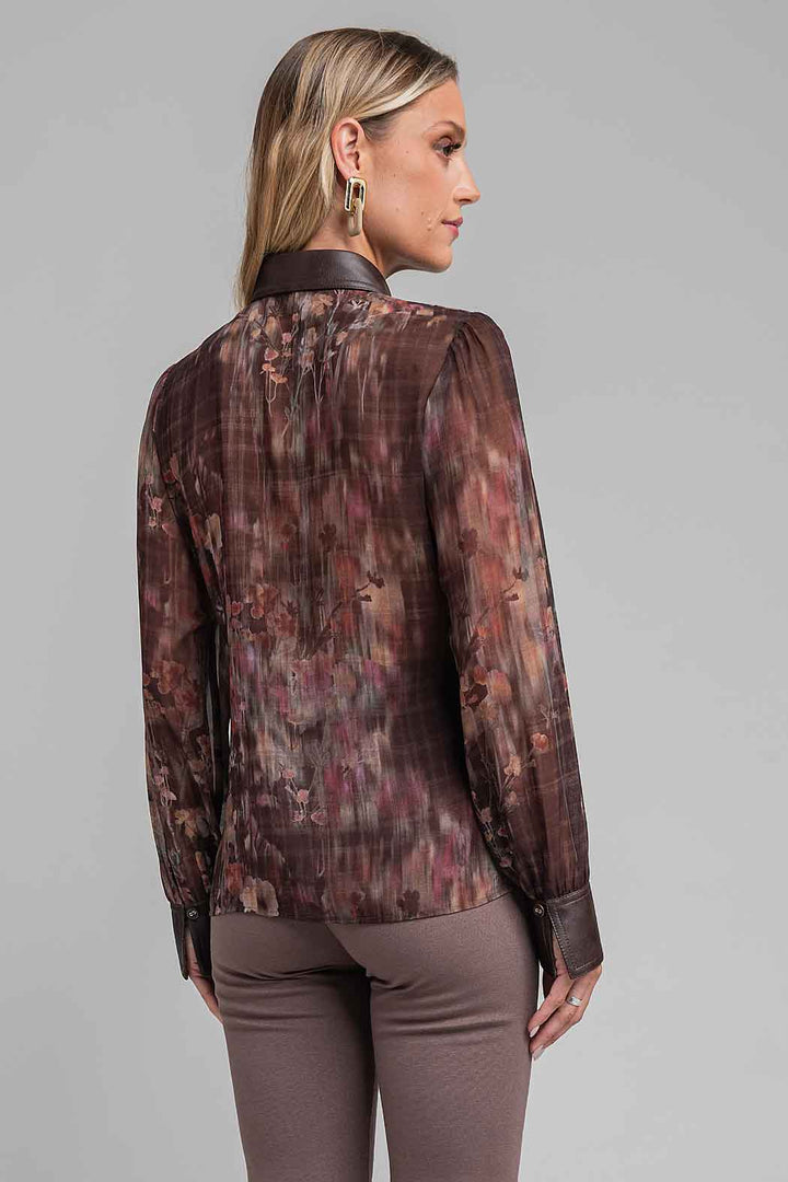 Blusa Camisera Con Estampado Floral