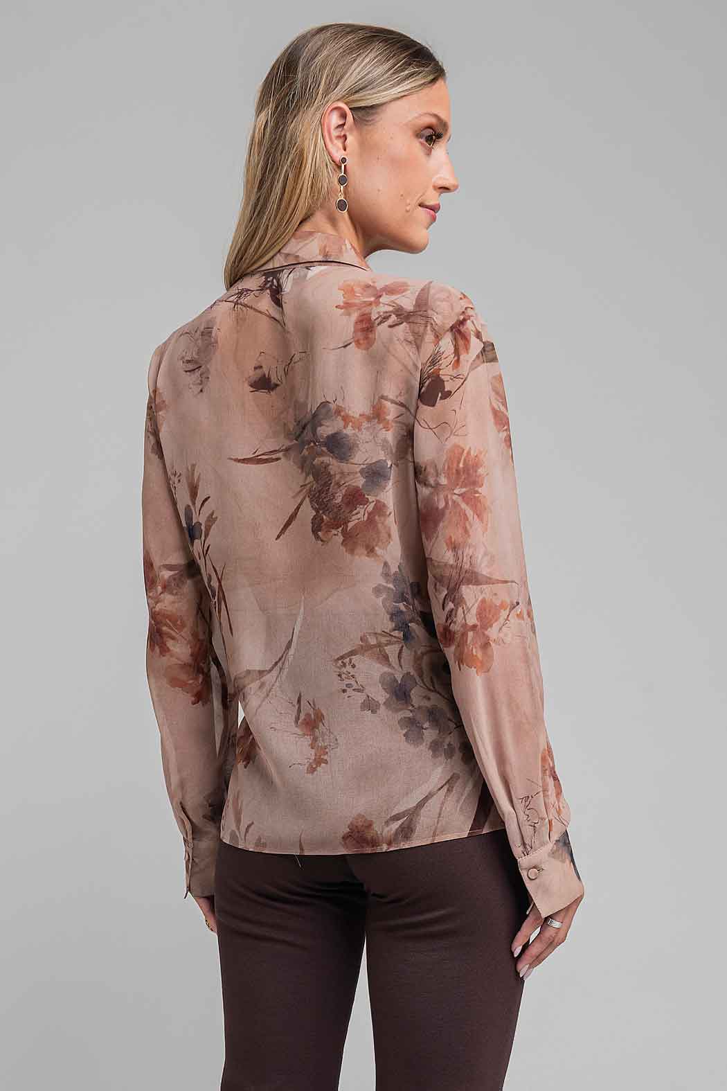 Blusa Con Corbatin Y Estampado Floral