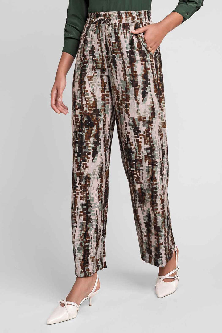 Pantalon De Estampado Con Resorte En Cintura