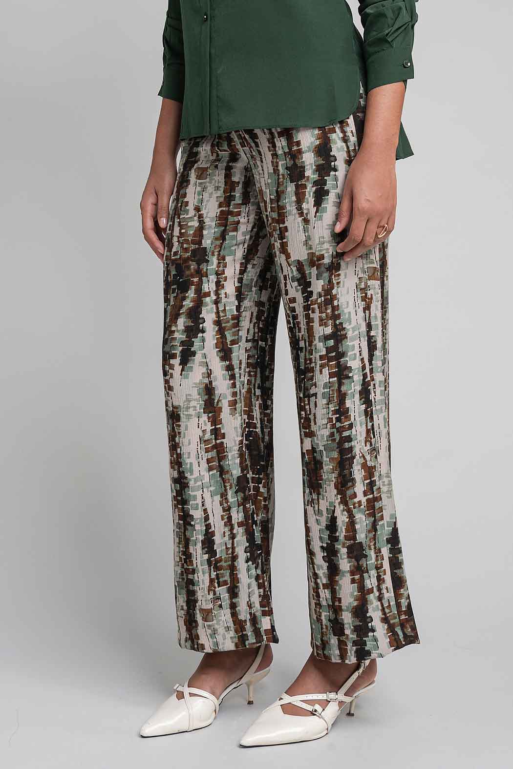 Pantalon De Estampado Con Resorte En Cintura