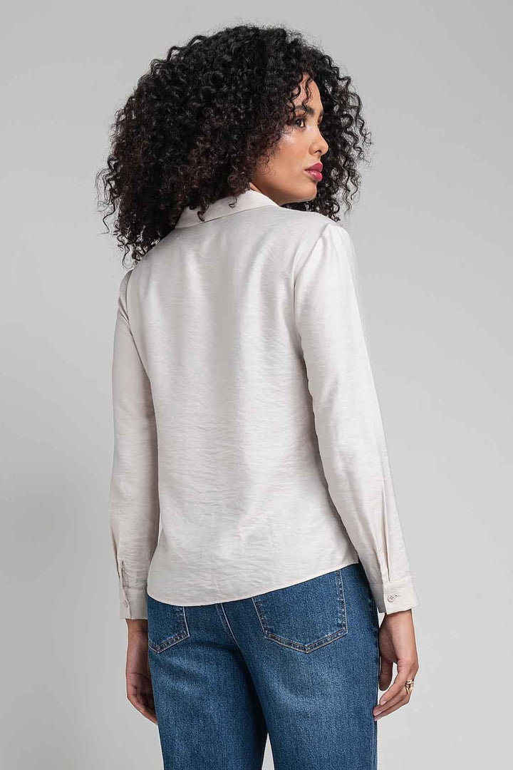 Blusa Camisera Con Manga Larga