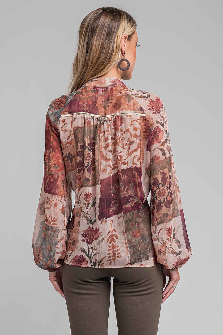 Blusa Estampada Con Manga Larga