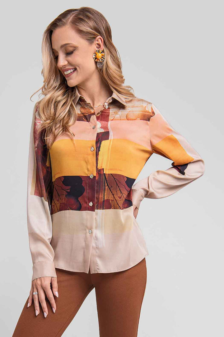 Blusa Estampada De Satin