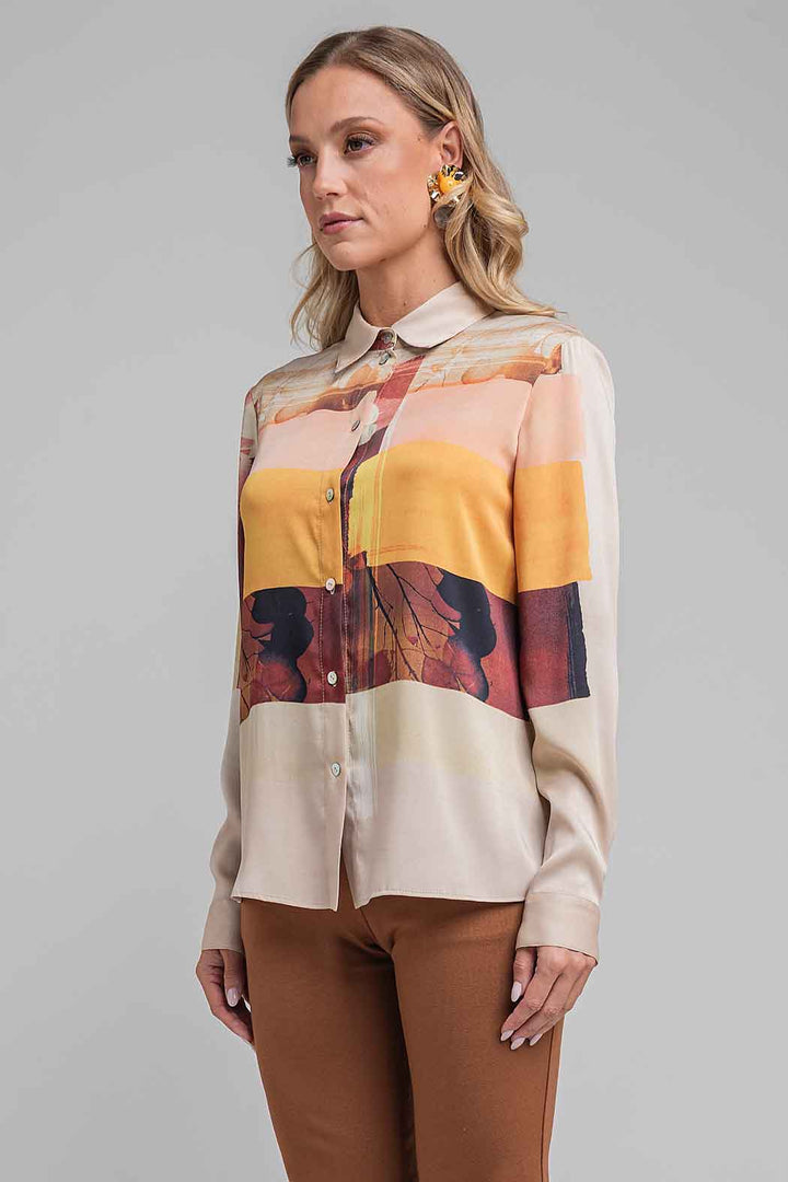 Blusa Estampada De Satin
