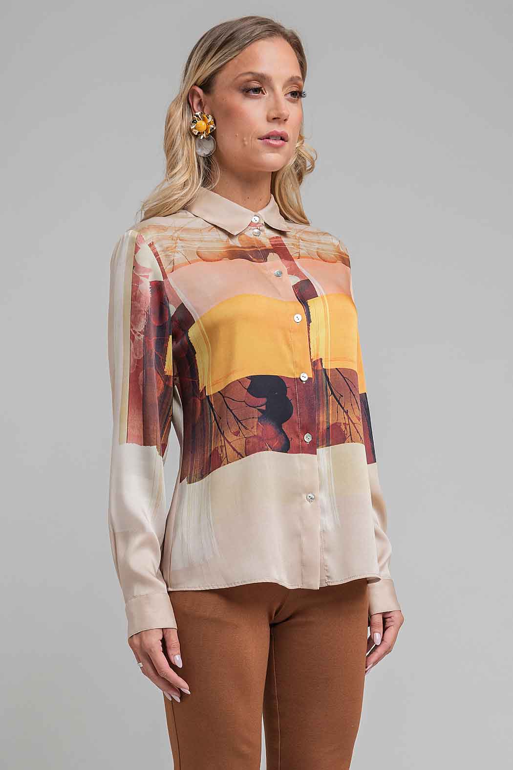 Blusa Estampada De Satin