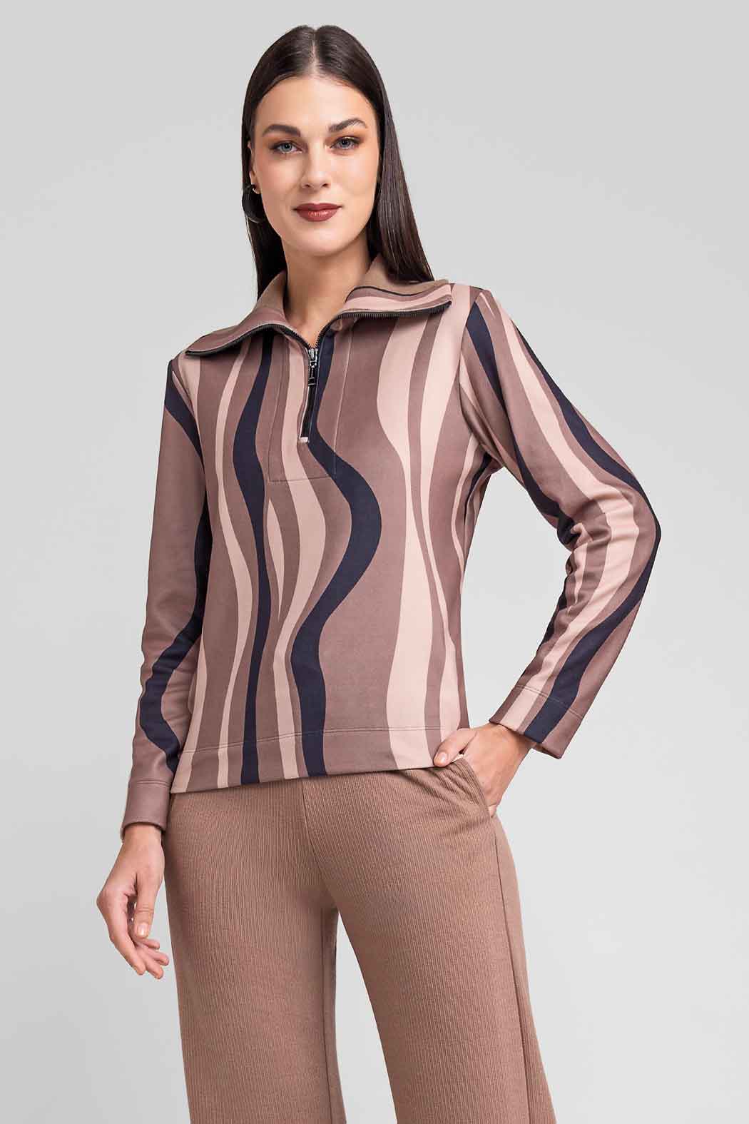 Sudadera Con Estampado De Franjas