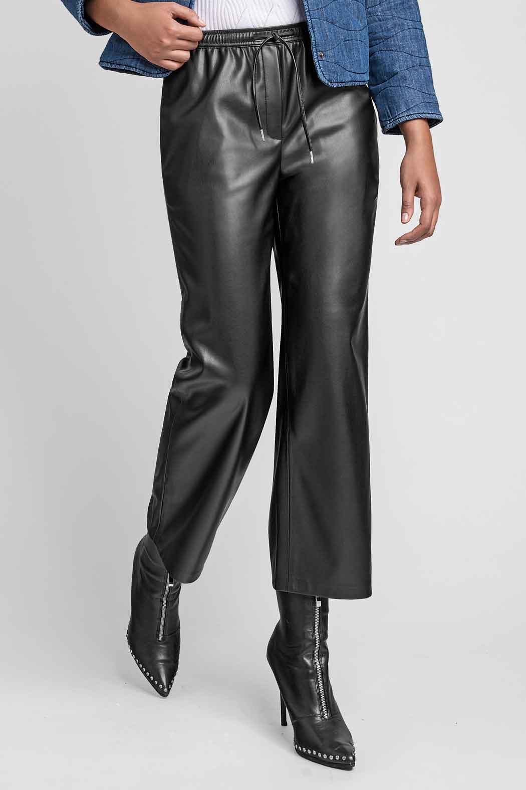 Pantalon De Vinipiel Con Resorte En Cintura