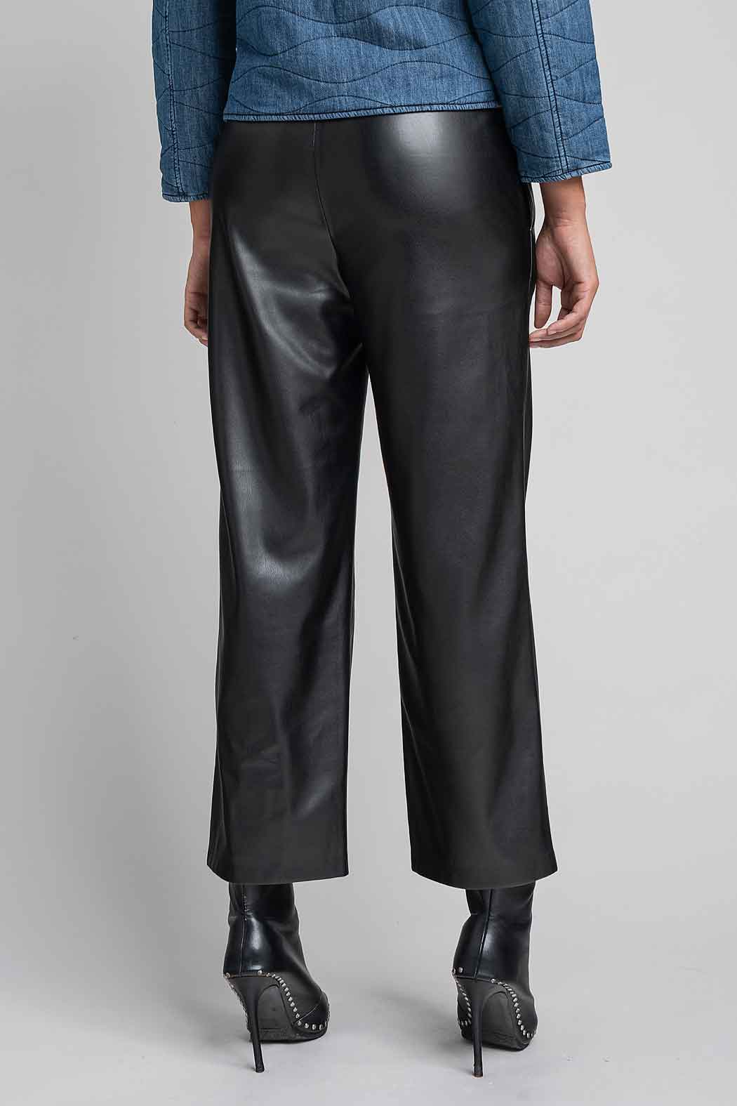 Pantalon De Vinipiel Con Resorte En Cintura