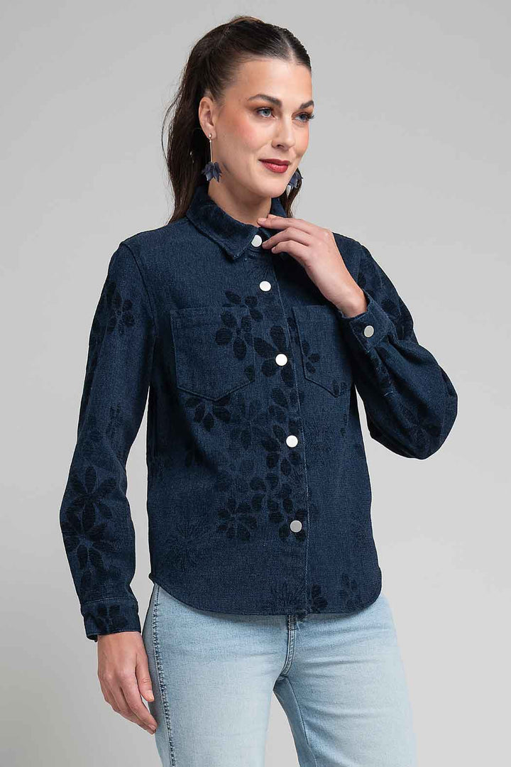 Chamarra De Mezclilla Estampada