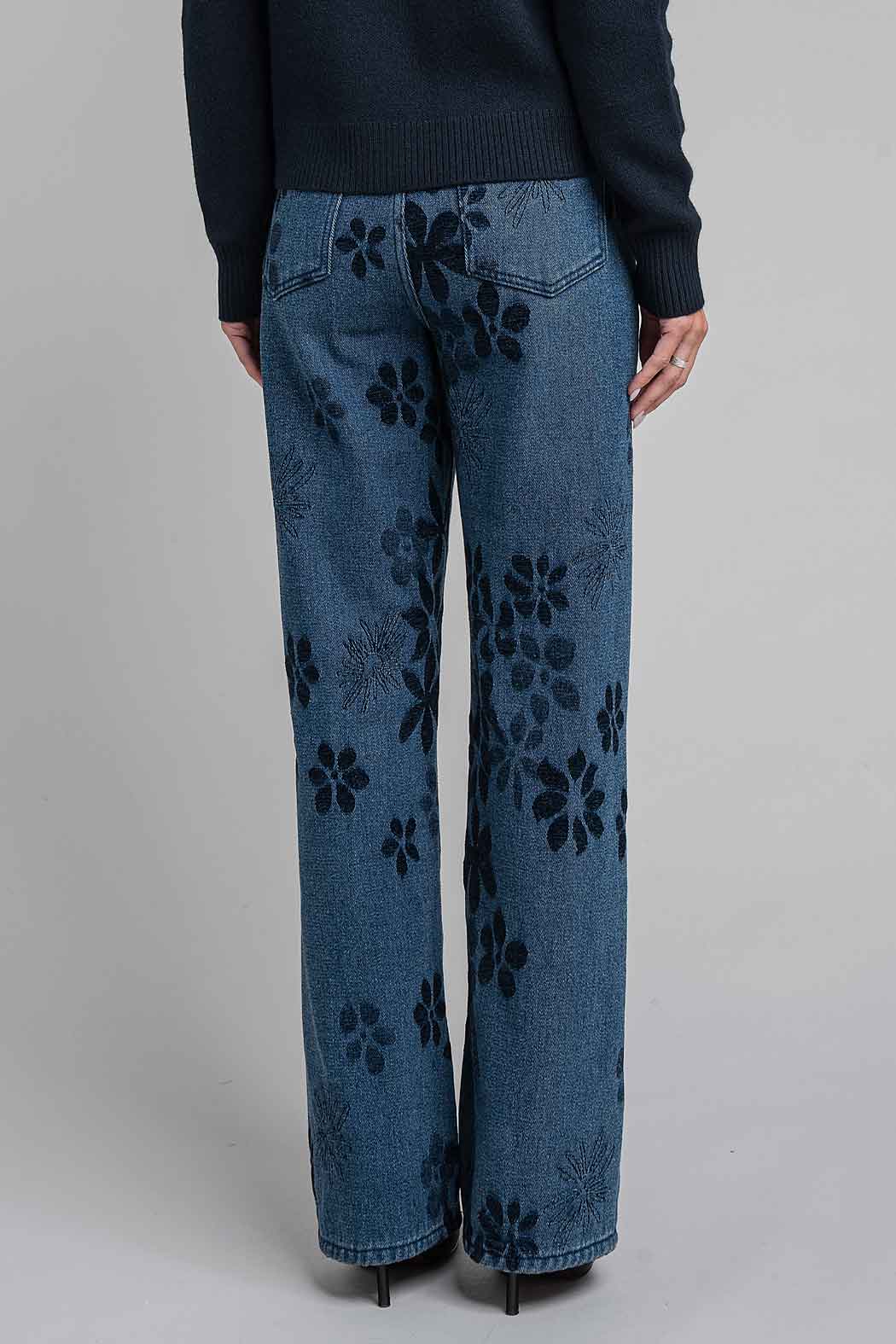 Jeans Con Estampado Floral