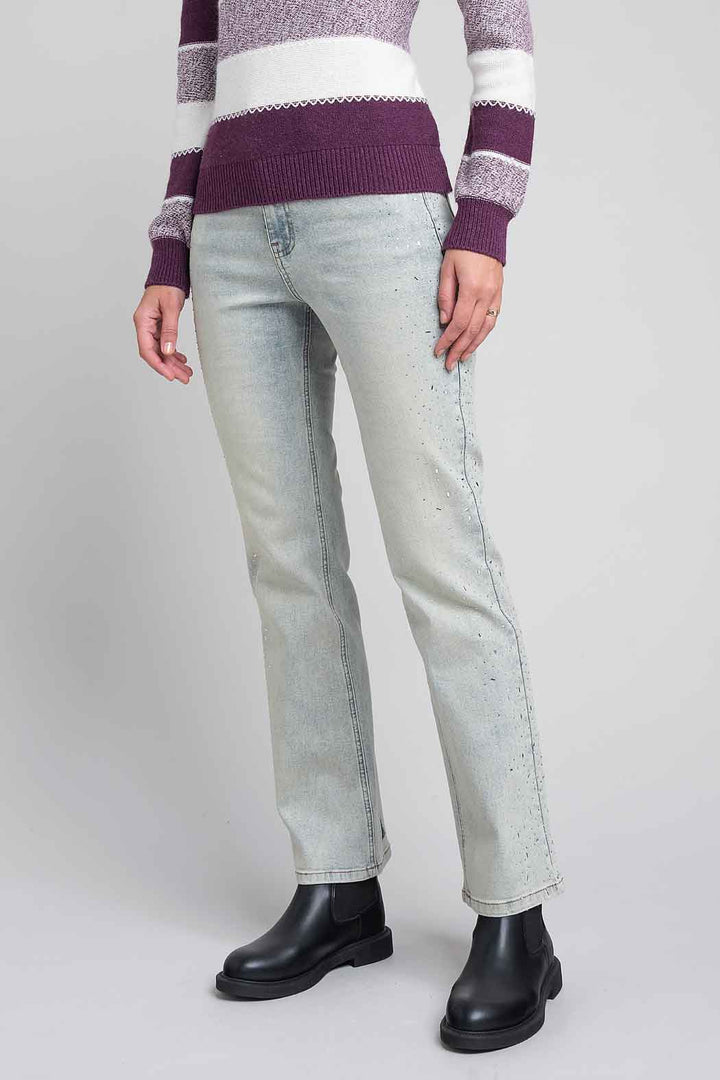 Jeans Con Brillos Laterales