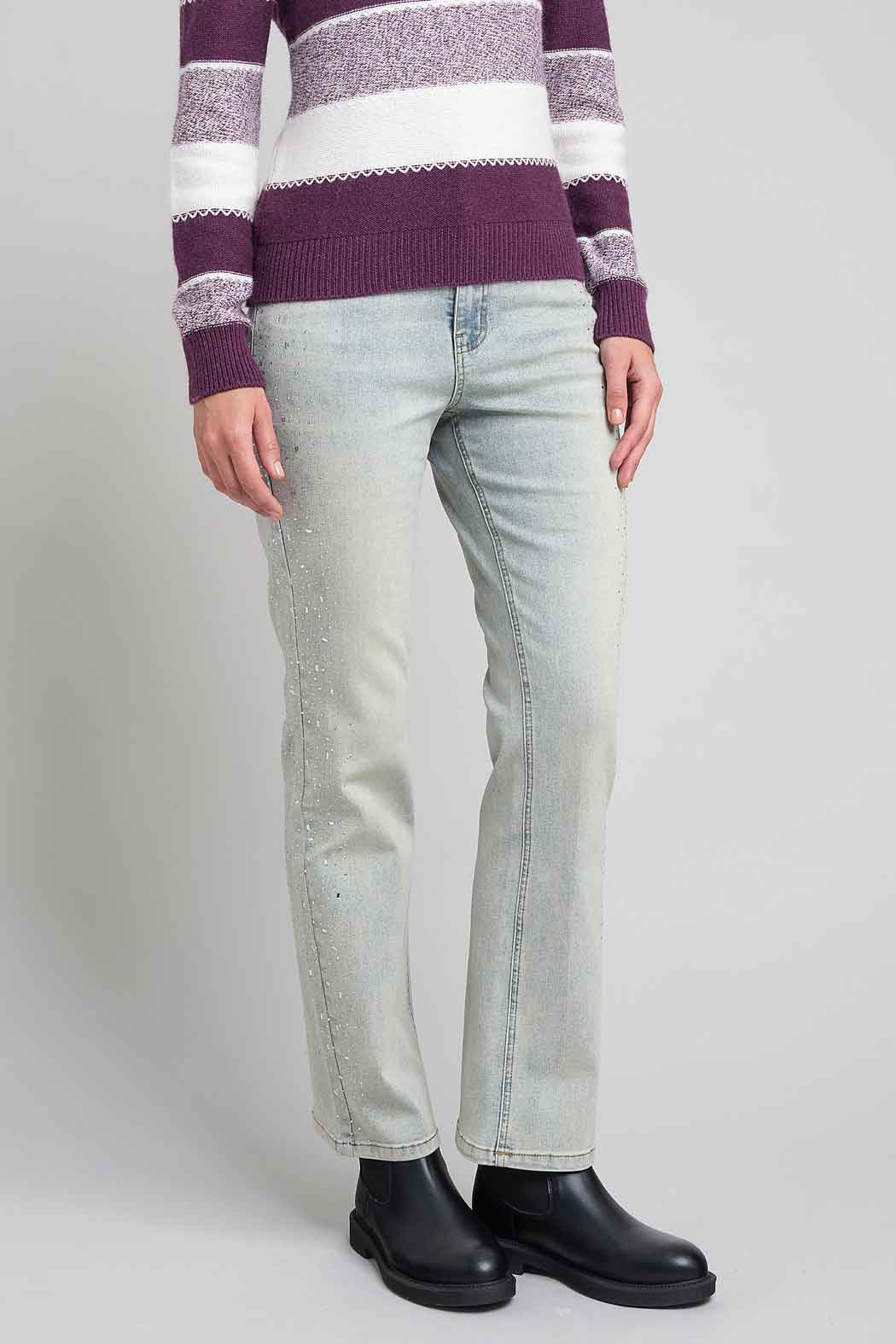 Jeans Con Brillos Laterales