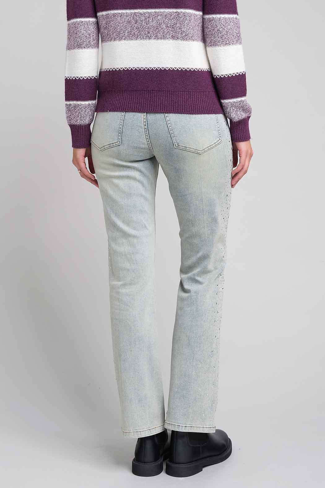 Jeans Con Brillos Laterales
