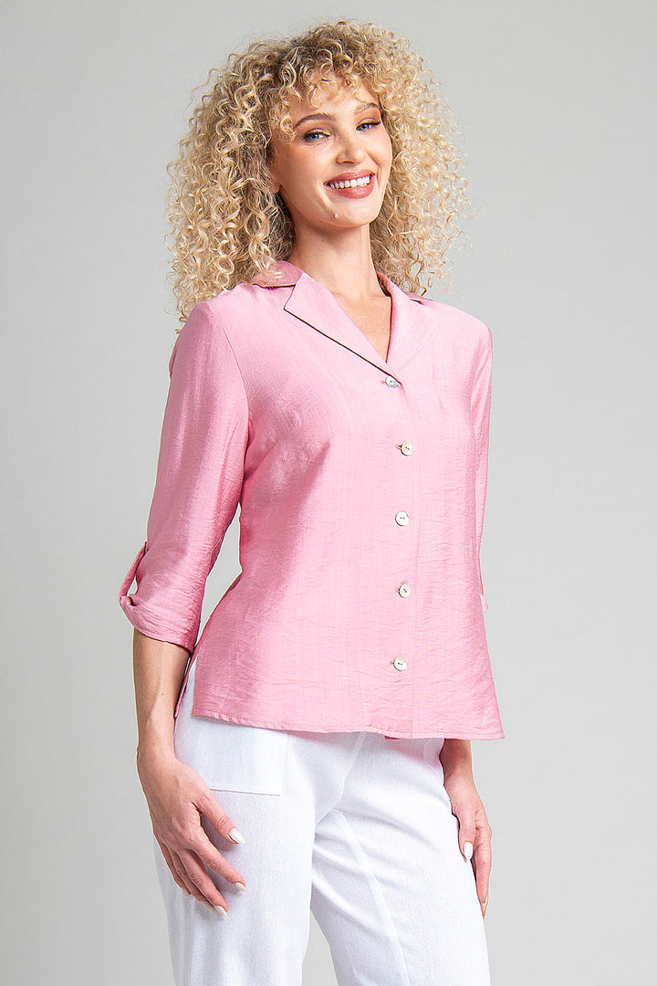 Blusa Con Cuello Camisero Y Solapa
