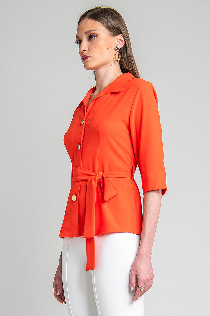 Blusa Con Manga 3/4 Y Jareta En Cintura
