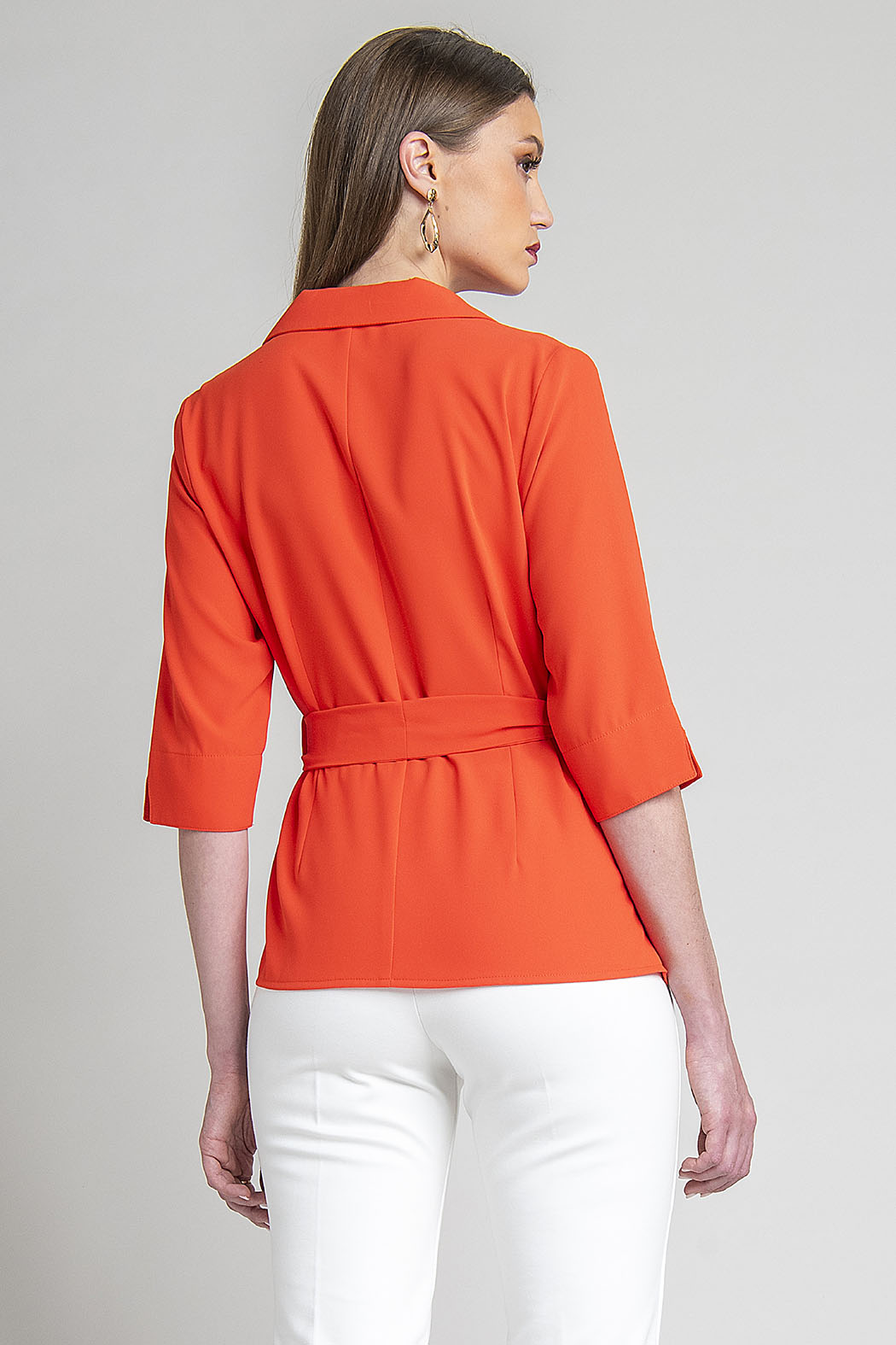 Blusa Con Manga 3/4 Y Jareta En Cintura