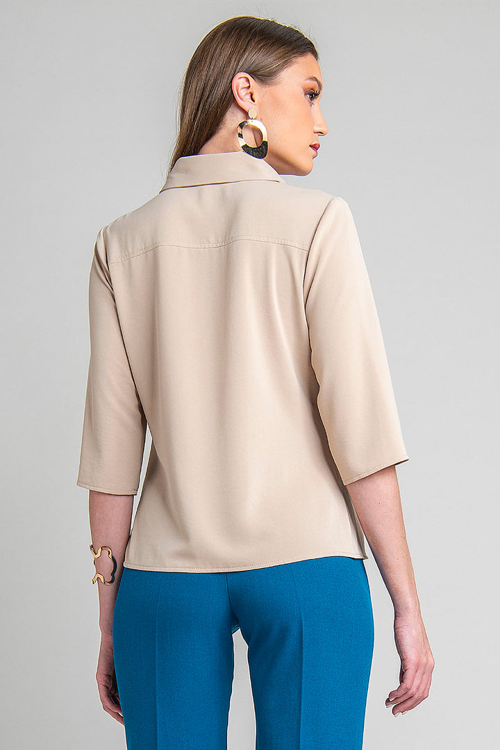 Blusa Lisa Con Manga 3/4